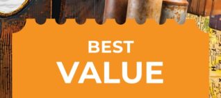 Outline of a ticket stub with "Best Value" in text.