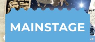 Outline of a ticket stub with "Mainstage" in text.