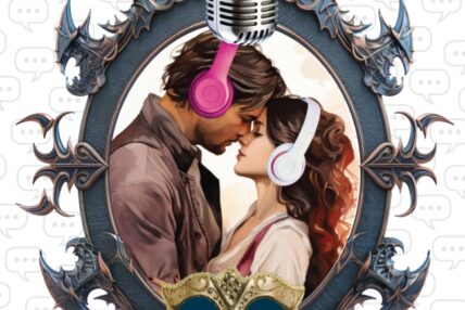 Show artwork for the Asolo's production of Lady Disdain featuring a man and woman touching foreheads together.