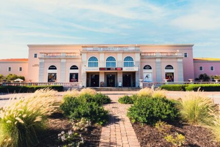 The front exterior and surrounding landscaping of Asolo Repertory Theatre.