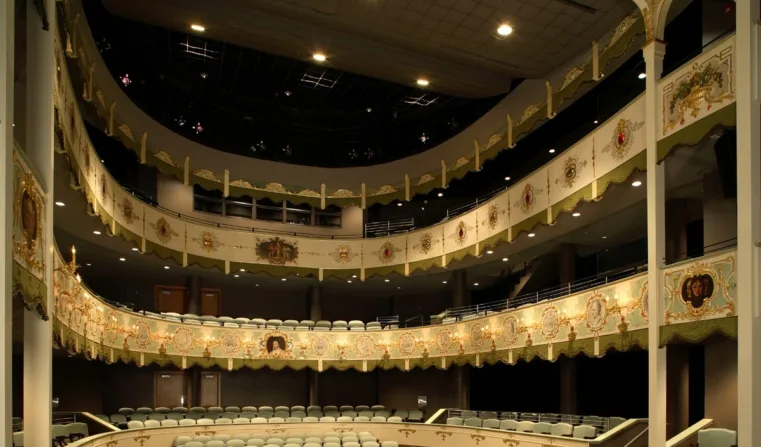 Empty seats in the Historic Asolo Theater.