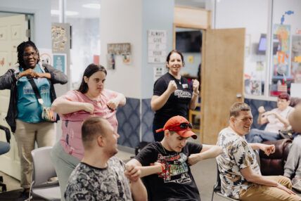 A group of people participating in Asolo Rep's Kaleidoscope program.