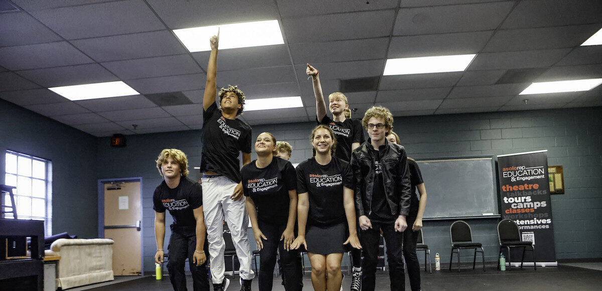 Teens practice a performance in an Education & Engagement program at Asolo Rep.