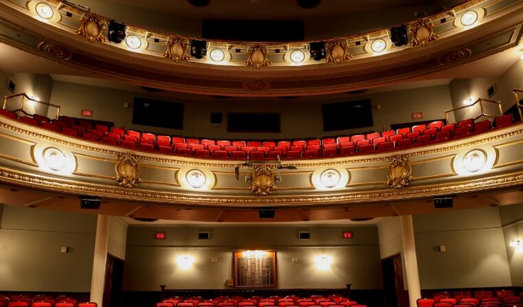 Asolo theatre seating as seen from the stage point of view showing floor and lower balcony seats