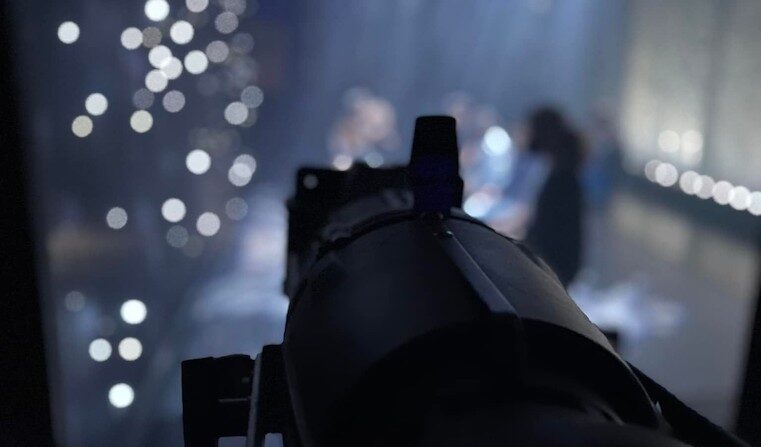 Stage light from the crew's perspective.